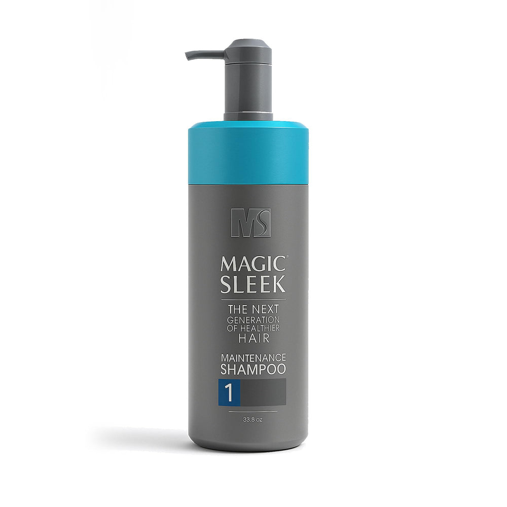MagicSleek Shampoing hydratant, bouteille élégante démontrant l hydratation et la couleur
