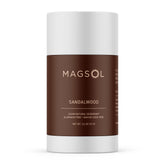 MAGSOL Magnesium Deodorant bottle showing aluminum-free formula for sensitive skin