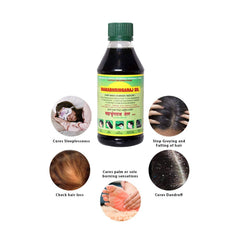 Mahabhringaraj Oil – application nocturne avant sommeil pour détente du cuir chevelu.