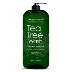 Majestic Pure Gel Douche Arbre à Thé — bouteille prête à l'emploi pour un nettoyage rafraîchissant