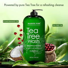 Majestic Pure Gel Douche Arbre à Thé — peau nourrie et revitalisée après l'utilisation