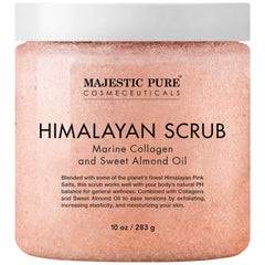 Majestic Pure gommage au sel Himalaya et collagène – exfoliation en douceur.