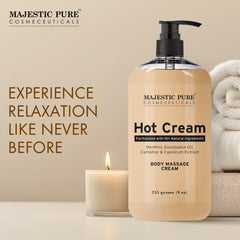 Application en massage de Majestic Pure Hot Cream sur la peau.
