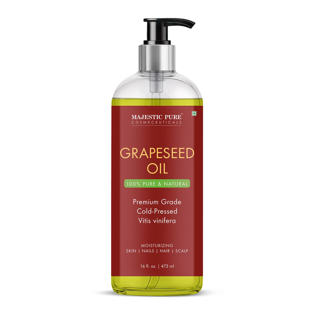 Majestic Pure Huile Graines de Raisins – bouteille 16 oz pour hydrater peau et cheveux