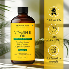 Soin visage avec l'huile Majestic Pure Vitamine E, peau douce.