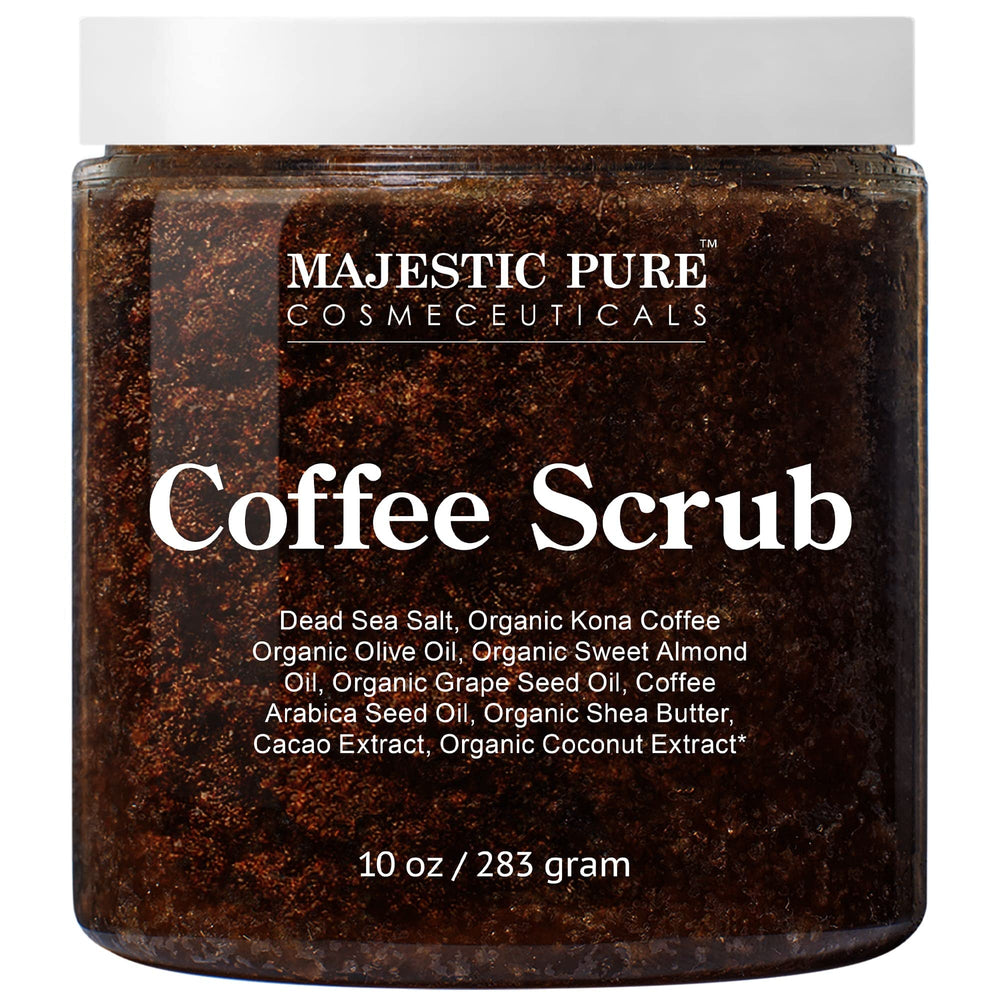 Gommage Majestic Pure Arabica – bouteille montrant l exfoliation naturelle pour peau lisse
