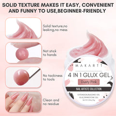 Décoration d'ongles glamour avec Makartt et gel rose.