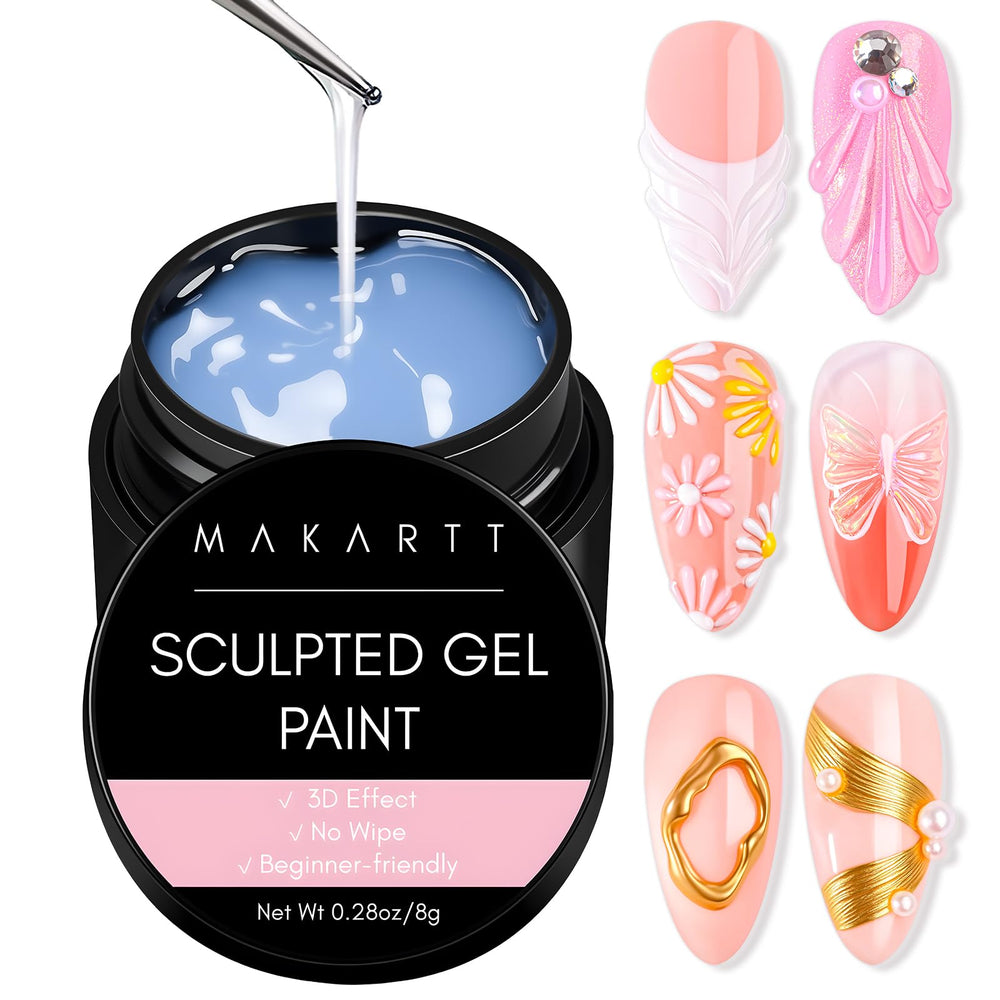 Makartt Gel 3D Art transparent pour motifs nets et précis sur les ongles.