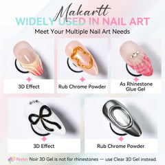 Makartt Gel 3D noir pour motifs audacieux et détails prononcés.