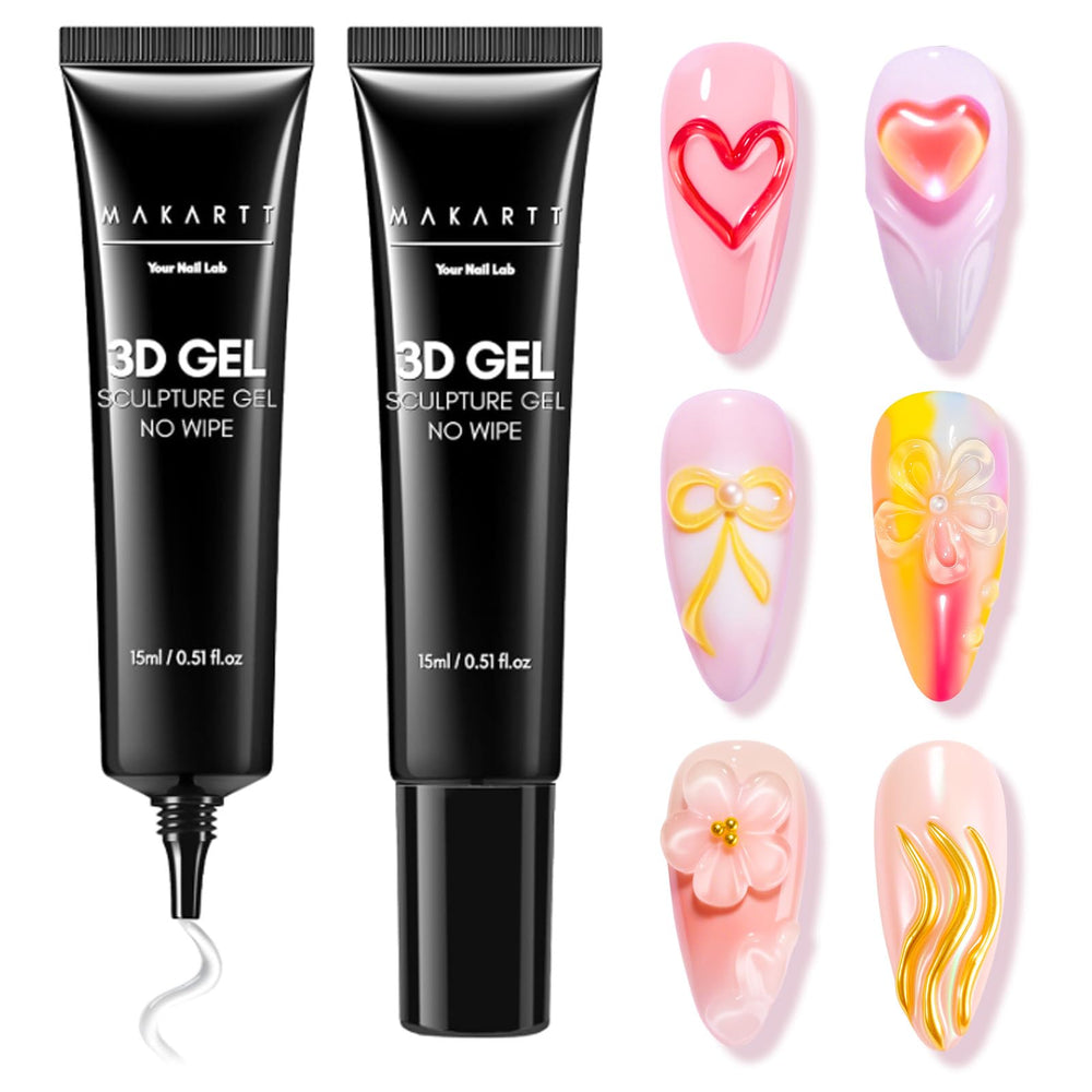 Makartt Gel 3D avec embout aiguille pour une application précise sur les ongles.