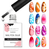 Makartt Gel Colle Foil Bouteille: adhérence fiable pour transfert de motifs sur ongles.