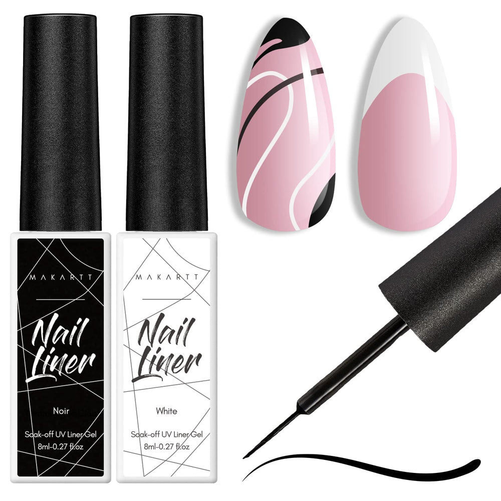 Makartt Gel Liner noir et blanc en flacon 8 ml pour une manucure nette