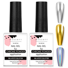 Makartt Gel Top Coat Chrome Poudre – brillance miroir durable sur ongles
