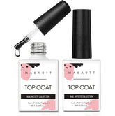 Makartt Gel Top Coat sur flacon clair brillant, finition miroir durable.
