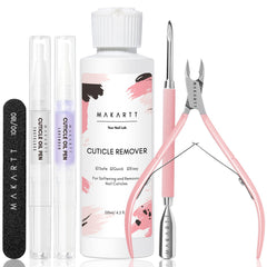 Makartt kit cuticule – la bouteille dissolvant 120 ml adoucit rapidement les cuticules.