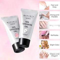Makartt gel poly-extension rose naturel, base neutre idéale pour designs subtils