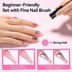 Makartt Nail charms and gems adhesive for long-lasting sparkle on nails.