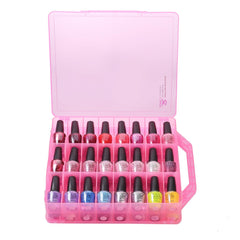 Makartt Organisateur vernis rose, 48 bouteilles visibles et accessibles.