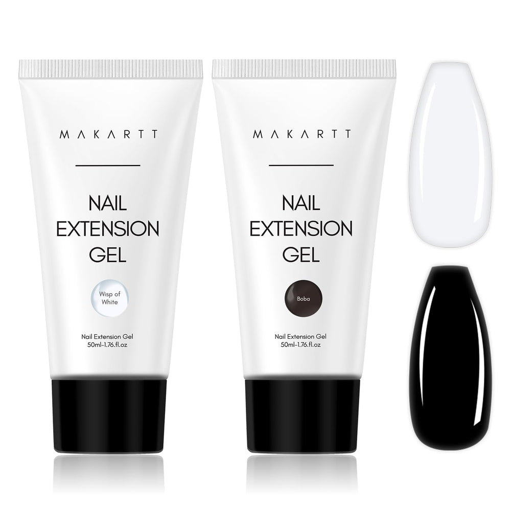 Makartt Poly Gel Ensemble noir et blanc, base polyvalente pour nail art.