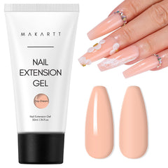 Makartt Gel Poly Nail sans HEMA, teinte nude naturelle pour extensions discrètes.