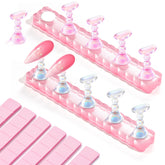 Makartt support ongles magnétique rose pailleté pour affichage et séchage facile.