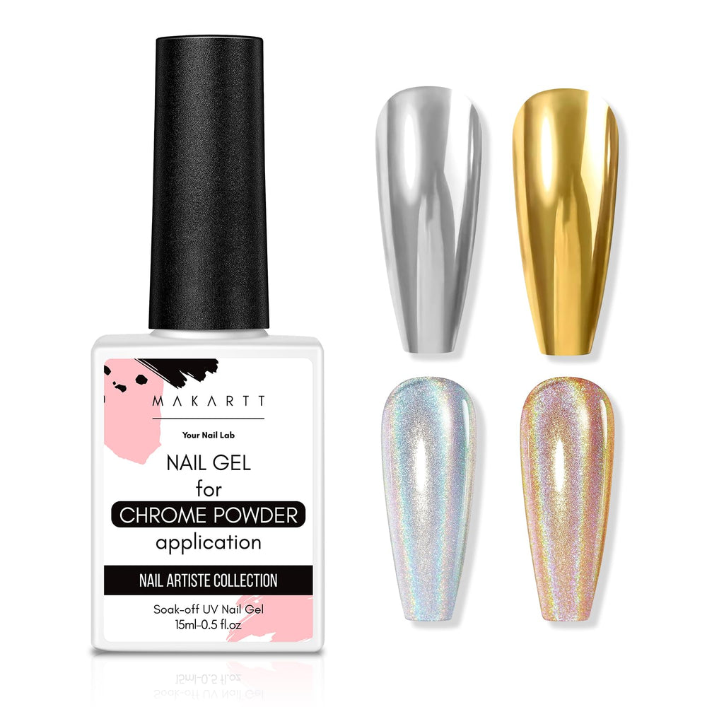 Makartt vernis gel de finition pour poudre chrome – fini miroir durable