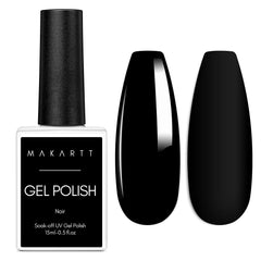 Makartt Vernis Gel Noir 15 ml sur flacon, idéal pour une manucure à domicile