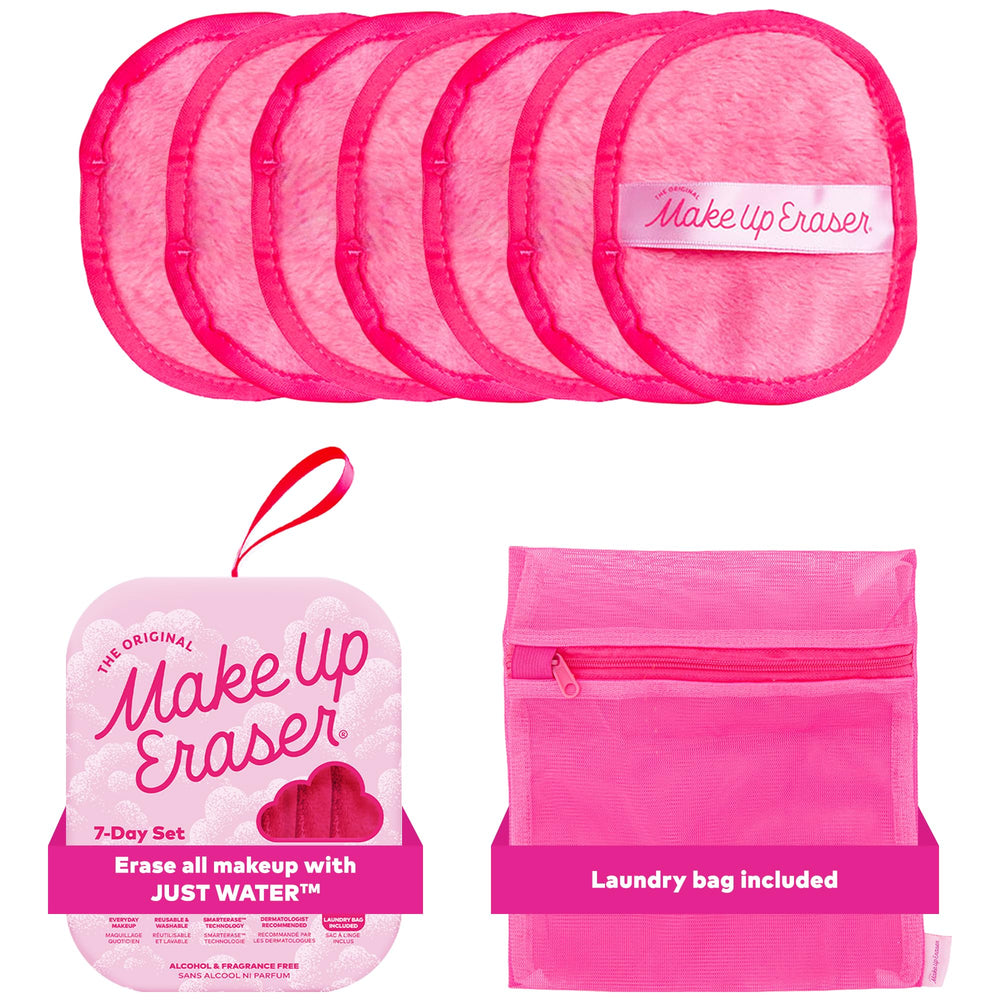 MakeUp Eraser ensemble 7 jours rose, kit pratique pour une routine visage