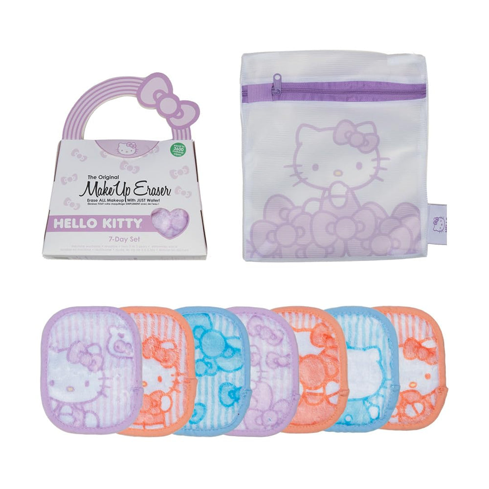 MakeUp Eraser Ensemble Original Hello Kitty Pastel : boîte colorée pour une routine démaquillage en douceur.
