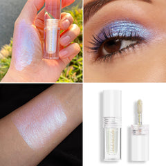 MAKI YIKA paillettes holographiques argent pour un regard vibrant et profond.