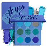 MAKI YIKA palette yeux bleu ensemble, nuances intenses pour un regard polyvalent et durable.