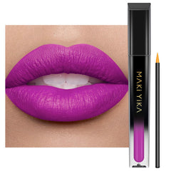 MAKI YIKA rouge à lèvres violet, flacon élégant pour une couleur durable.