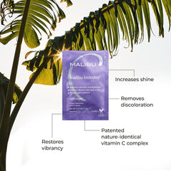 Cristaux à dissoudre dans l'eau pour application facile du Malibu C Blondes Wellness Remedy.