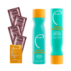 Shampoing Malibu C Hydrate Color; bouteille visible et soin sans sulfates pour cheveux colorés