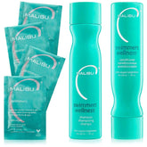 Shampoing Malibu C Swimmers en bouteille, élimine le chlore et redonne brillance