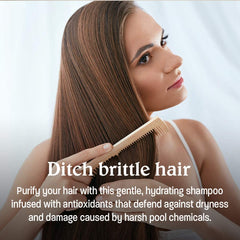 Texture du conditioner Malibu C Swimmers: résultat lisse et brillant après exposition au sel.
