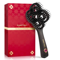 Brosse Malicali démêlant les cheveux avec poils de sanglier pour démêlage en douceur