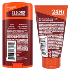 Mando Acidified Body Wash 1.5 oz bottle highlighting all-day odor control.