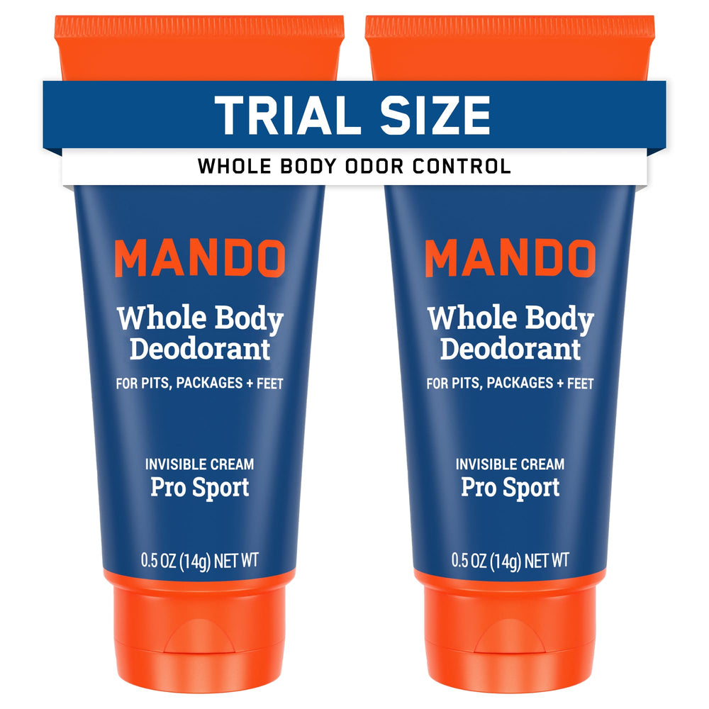 Mando déodorant corps emballage pratique pour voyage et usage quotidien.