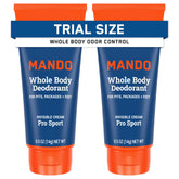 Mando déodorant corps emballage pratique pour voyage et usage quotidien.