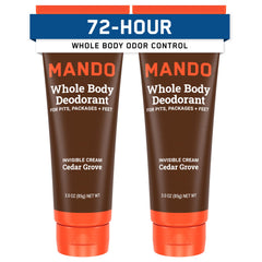 Mando déodorant homme invisible en crème, pack double pratique.
