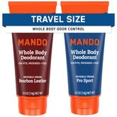 Mando déodorant homme, tube XS invisible, fraîcheur durable prête à l’emploi.