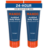 Mando Gel Douche, flacon visible, fraîcheur durable après chaque douche.