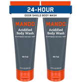 Mando Odor Shield Body Wash – bouteille verse, contrôle d’odeur durable.