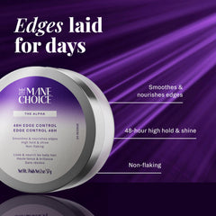 The Mane Choice The Alpha 48H Edge Control – Ingrédients clés favorisant nutrition et contrôle des bords.