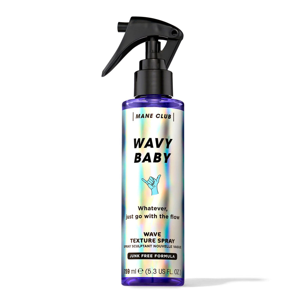 MANE CLUB Wavy Baby Wave Texture Spray : la bouteille, texture légère et finition mate.