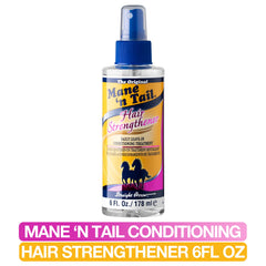 Mane 'n Tail ingrédients aloe keratine soie panthénol, soin nourrissant visible.