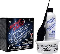 Kit éclaircissant bleu Manic Panic, emballage prêt à l’emploi pour éclaircir les cheveux.