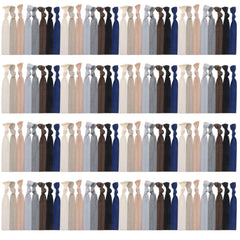 ManiPepe pack 120 rubans elastiques neutres sans pli pour coiffures rapides.