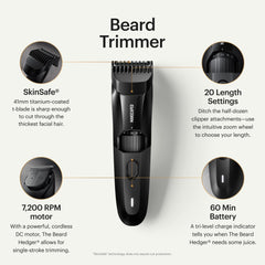 MANSCAPED The Beard Hedger guide-comb intégré pour taillage en une passe.